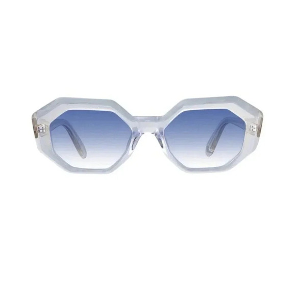 New Garrett Leight Sunglasses Jaqueline Semi Flat Ultra Marine Gradient Luxury - Picture 1 of 13